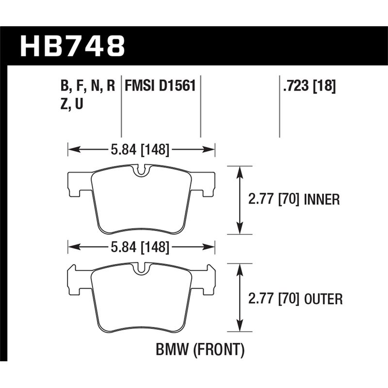 Hawk Performance HPS Brake Pads (HB748F.723)