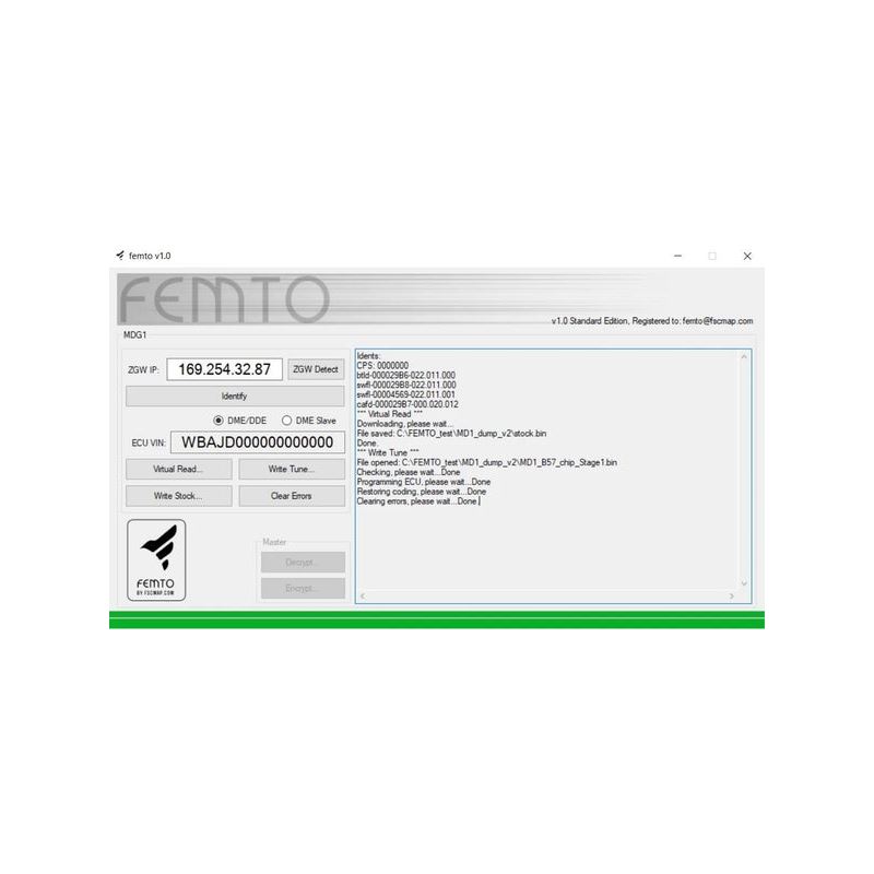 Active Autowerke Femto End User Software Tool - F-
