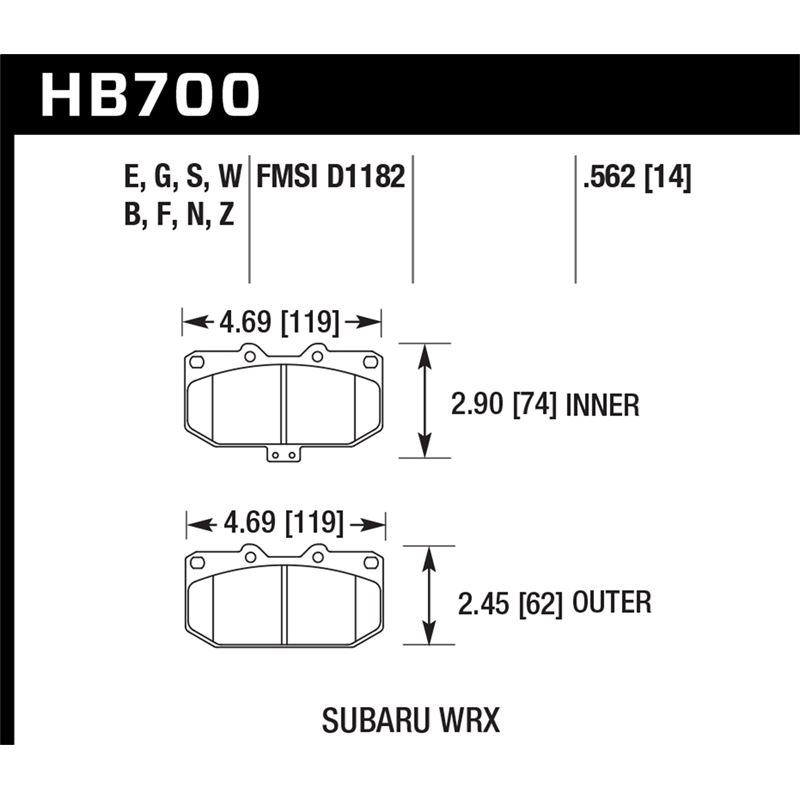 Hawk Performance Performance Ceramic Brake Pads (H