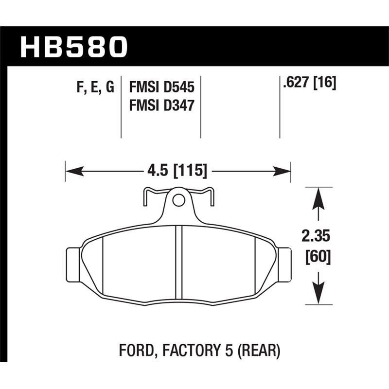 Hawk Performance Blue 9012 Brake Pads (HB580E.627)