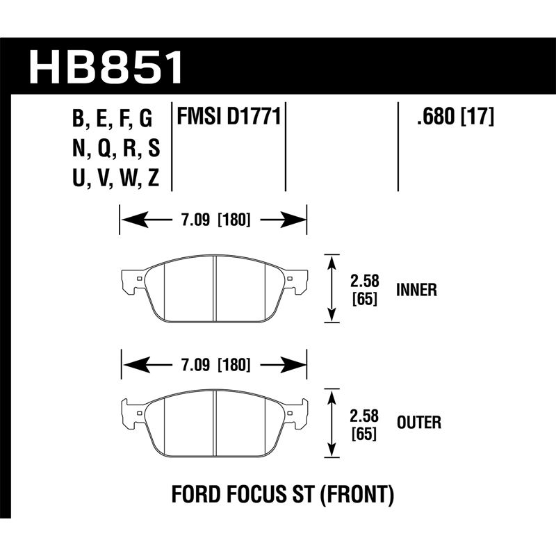 Hawk Performance DTC-80 Brake Pads (HB851Q.680)