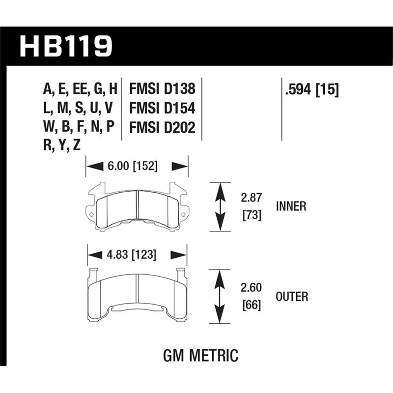 Hawk Performance DTC-60 Brake Pads (HB119G.594)