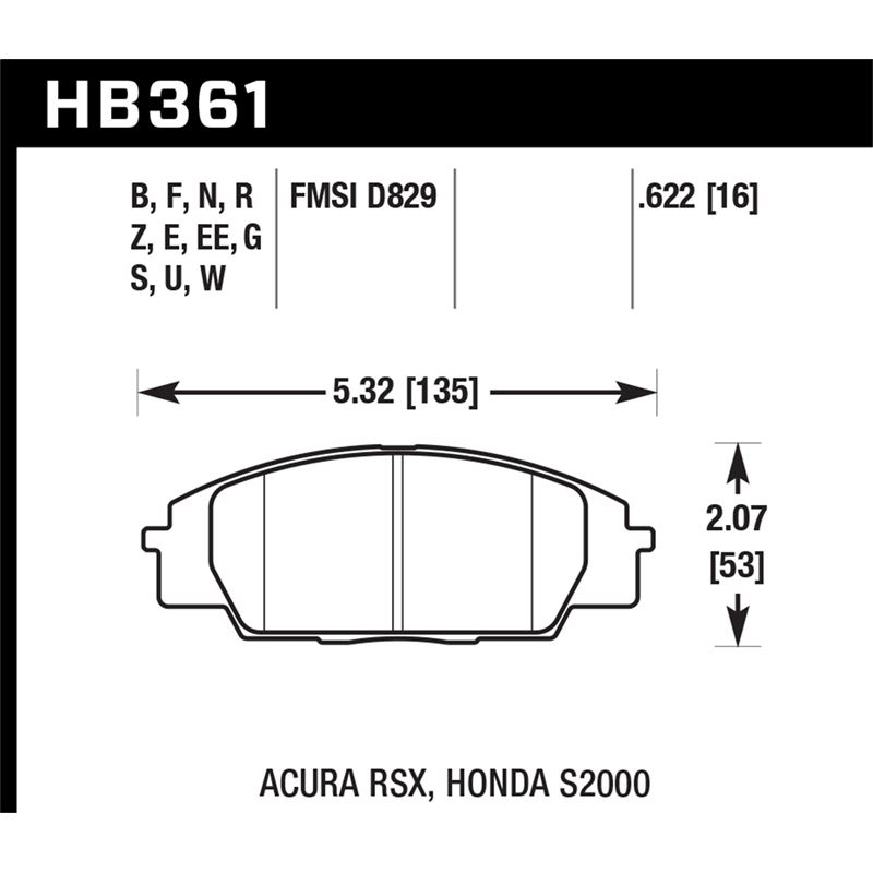Hawk Performance DTC-70 Brake Pads (HB361U.622)