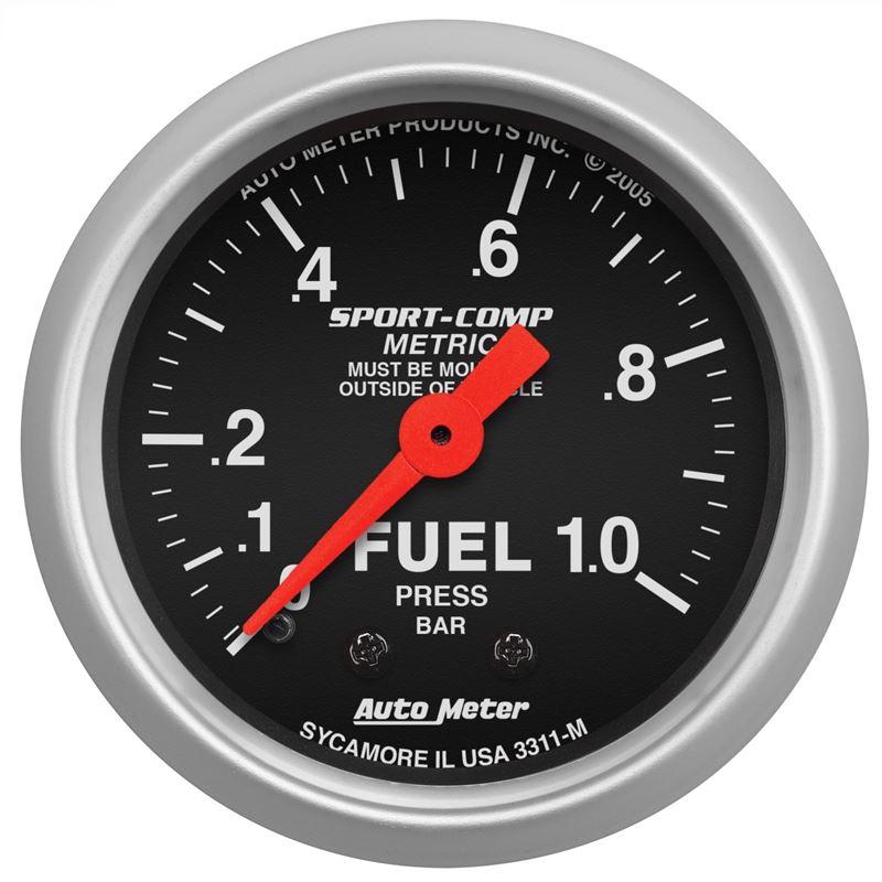 AutoMeter Sport-Comp 52mm 0-1.0 Bar Fuel Pressure