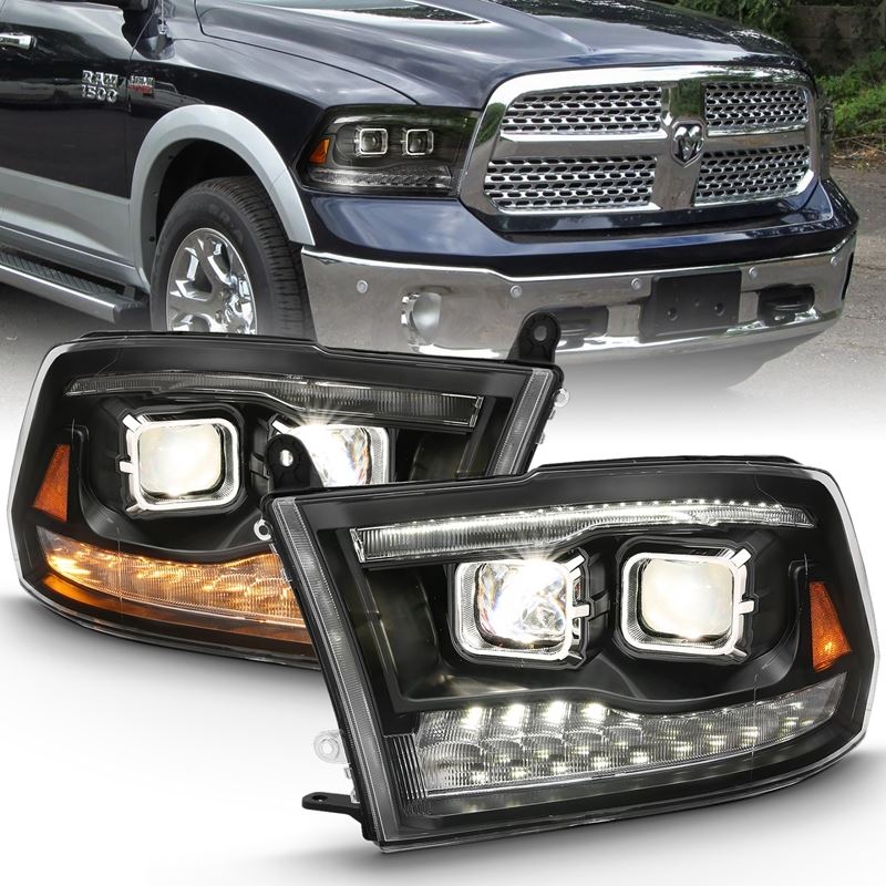 Anzo Projector Headlight Set; w/Switchback; Chrome