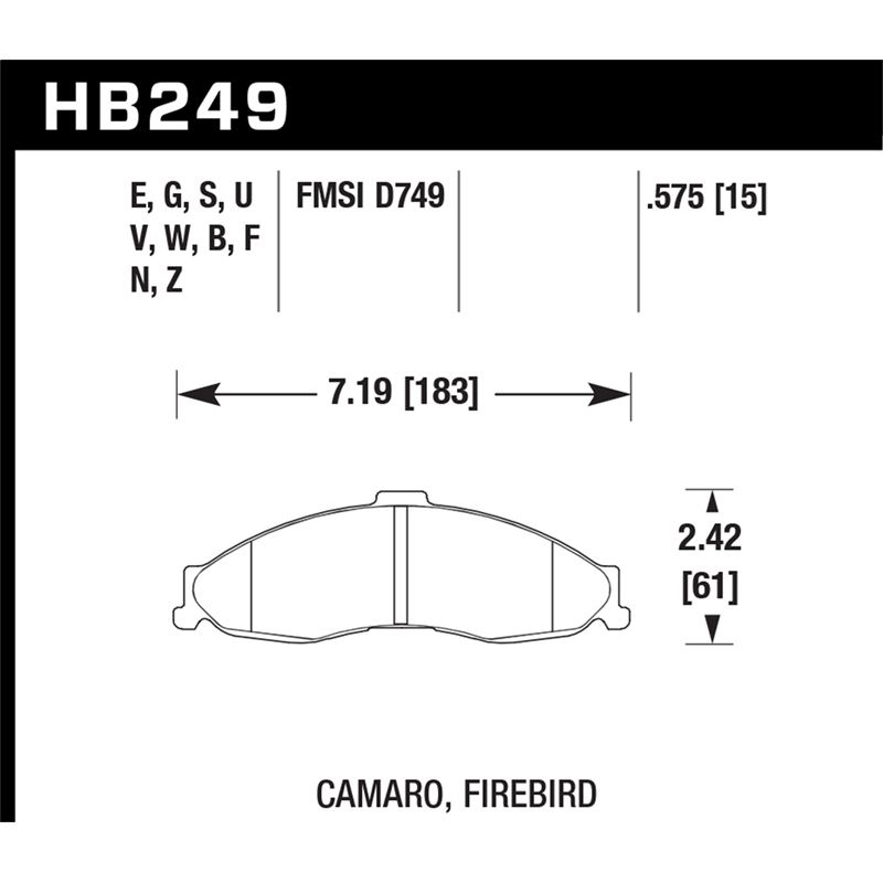 Hawk Performance HPS 5.0 Brake Pads (HB249B.575)