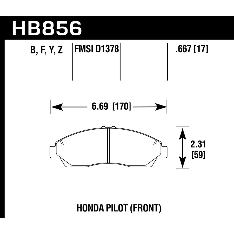 Hawk Performance Performance Ceramic Brake Pads (H