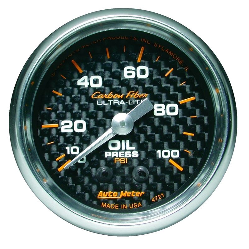 AutoMeter Carbon Fiber 52mm 100 PSI Mechanical Oil