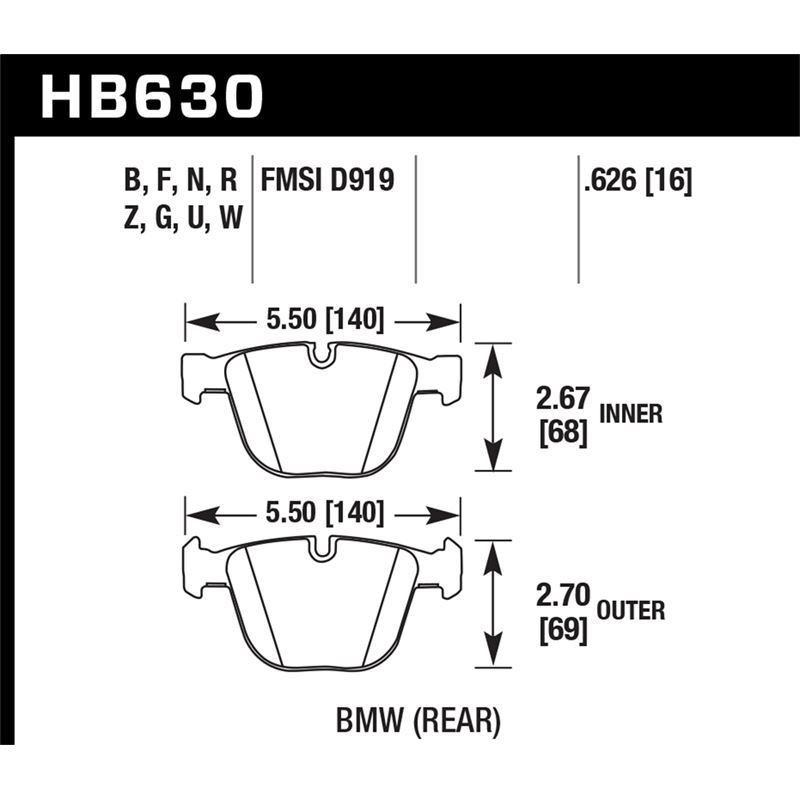 Hawk Performance HPS 5.0 Brake Pads (HB630B.626)