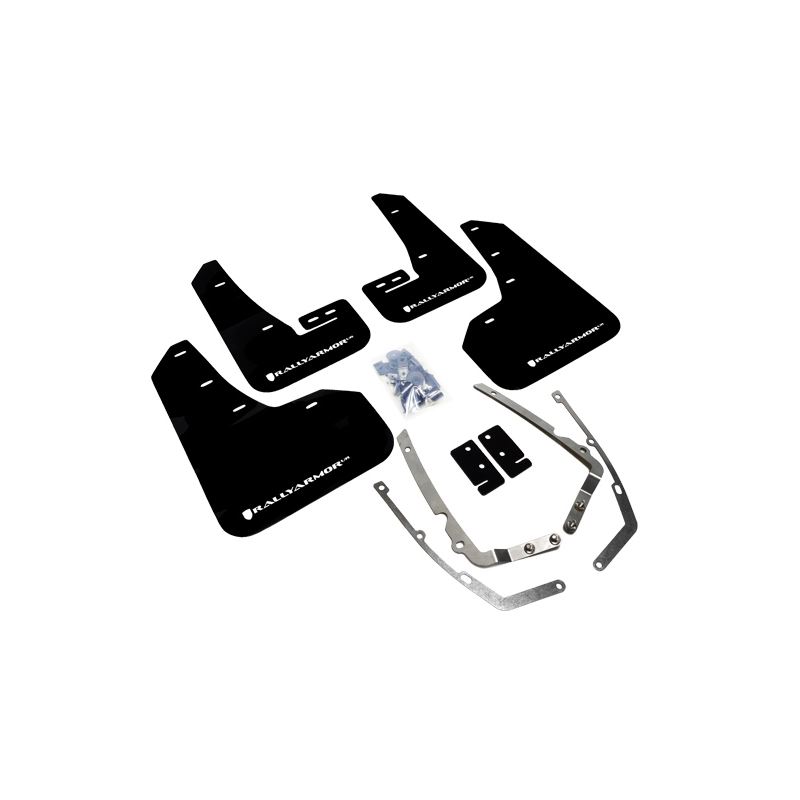 Rally Armor Black Mud Flap/White Logo for 2015-201