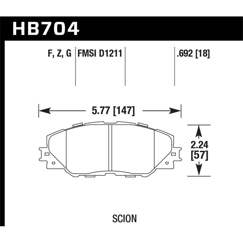 Hawk Performance HPS 5.0 Brake Pads (HB704B.692)