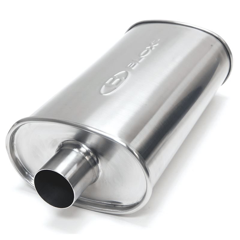 Blox Racing 2.25 inch SL Sport Muffler - Brushed S