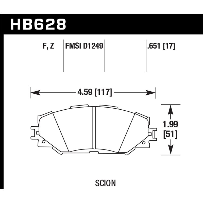 Hawk Performance HPS Brake Pads (HB628F.651)