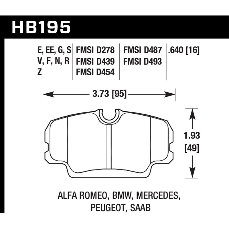 Hawk Performance HT-10 Brake Pads (HB195S.640)