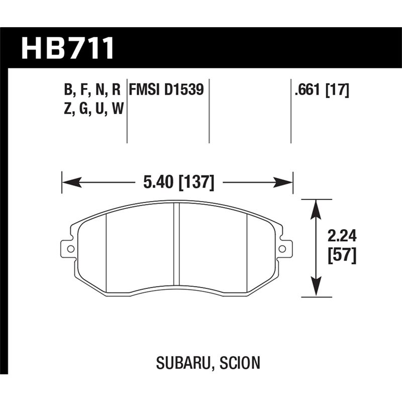 Hawk Performance HPS Brake Pads (HB711F.661)