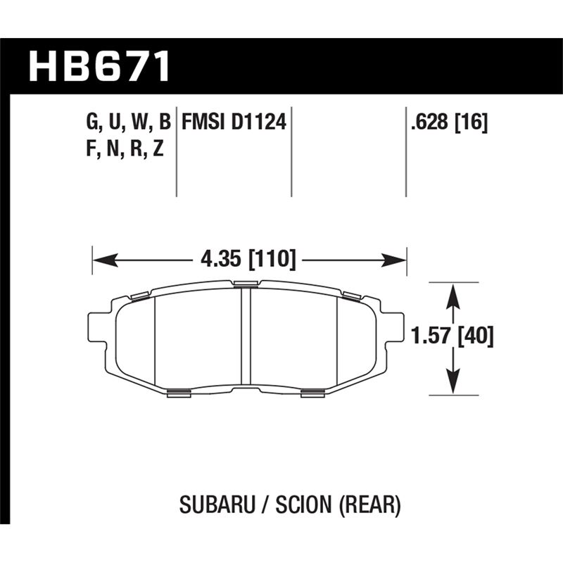 Hawk Performance DTC-80 Brake Pads (HB671Q.628)