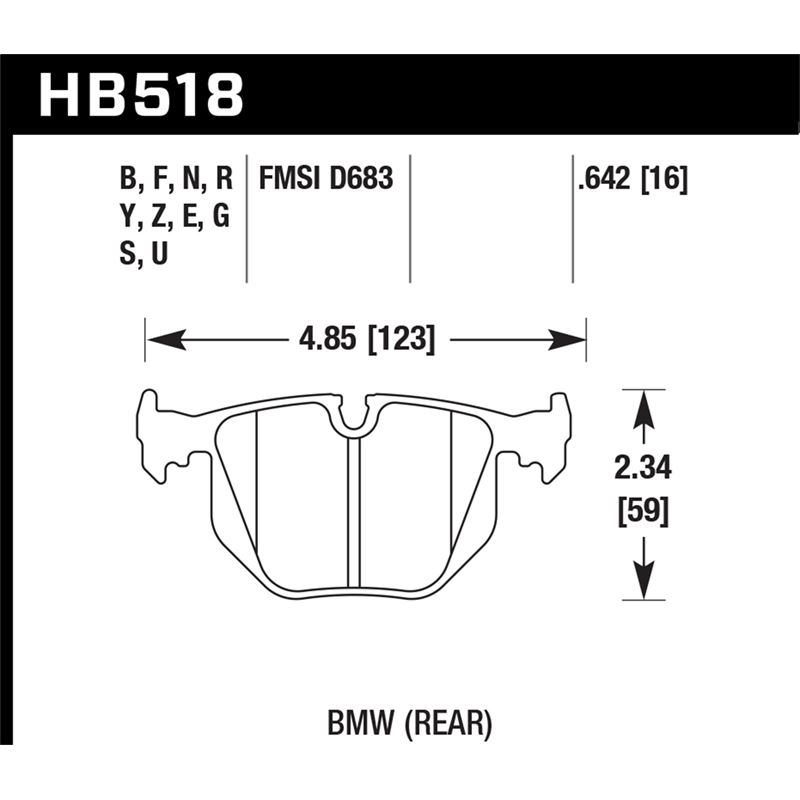 Hawk Performance Blue 9012 Brake Pads (HB518E.642)