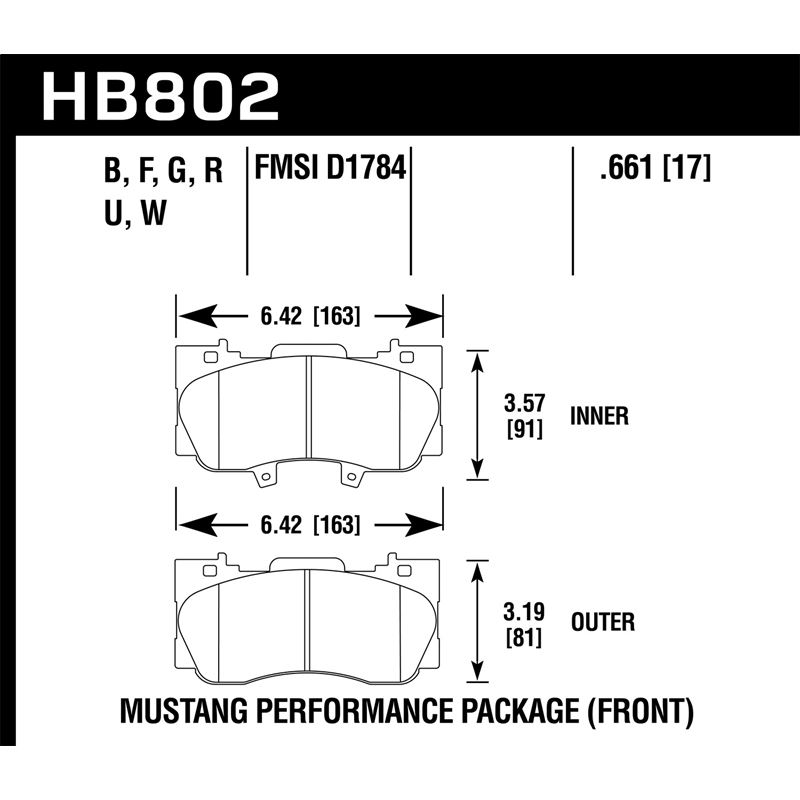 Hawk Performance HPS 5.0 Brake Pads (HB802B.661)