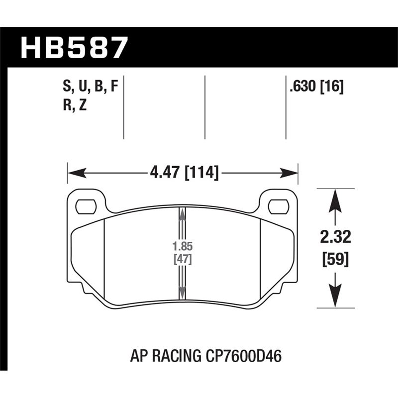 Hawk Performance DTC-70 Disc Brake Pad (HB587U.630