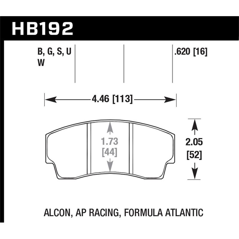 Hawk Performance DTC-60 Disc Brake Pad (HB192G.620