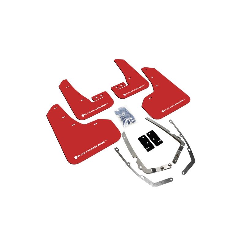 Rally Armor Red Mud Flap/White Logo for 2015-2019