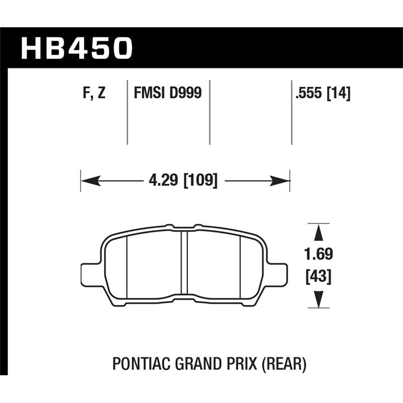 Hawk Performance HPS Brake Pads (HB450F.555)