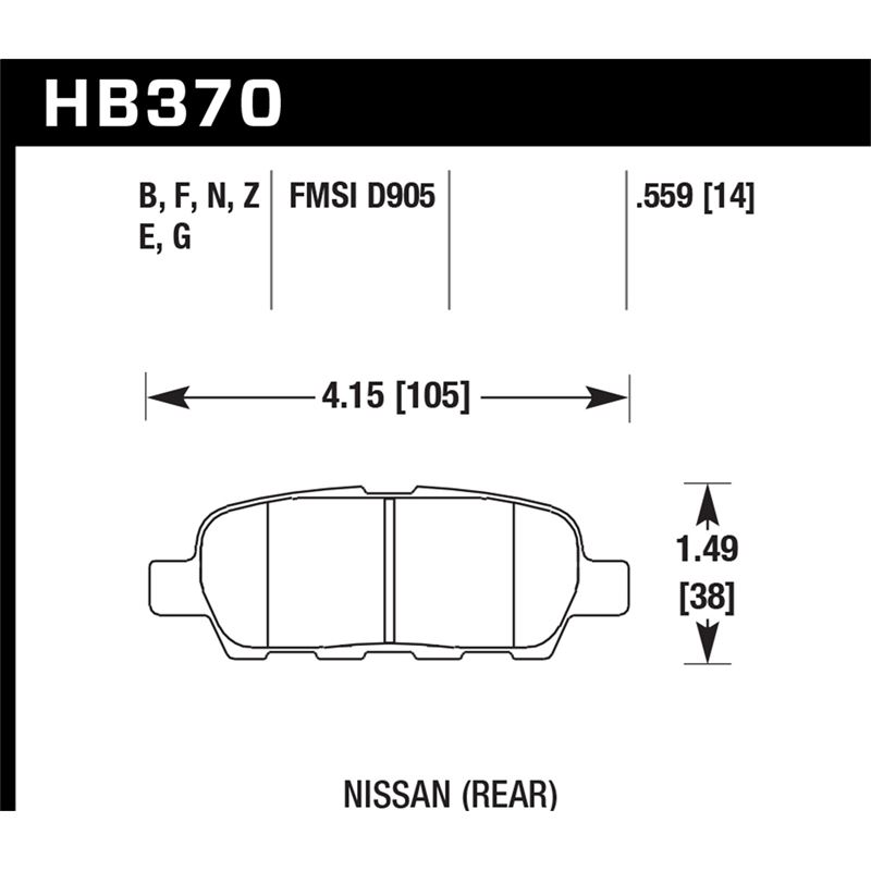 Hawk Performance HP Plus Brake Pads (HB370N.559)