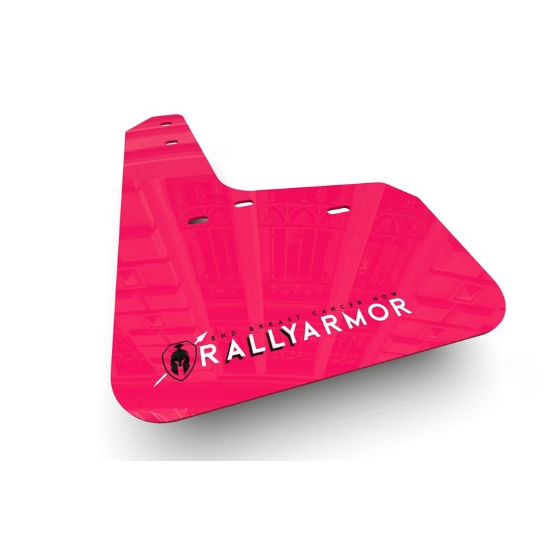 Rally Armor Hatch Pink Mud Flap BCE White Logo for