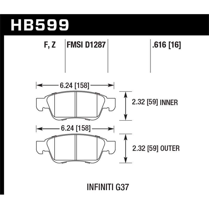 Hawk Performance HPS 5.0 Brake Pads (HB599B.616)
