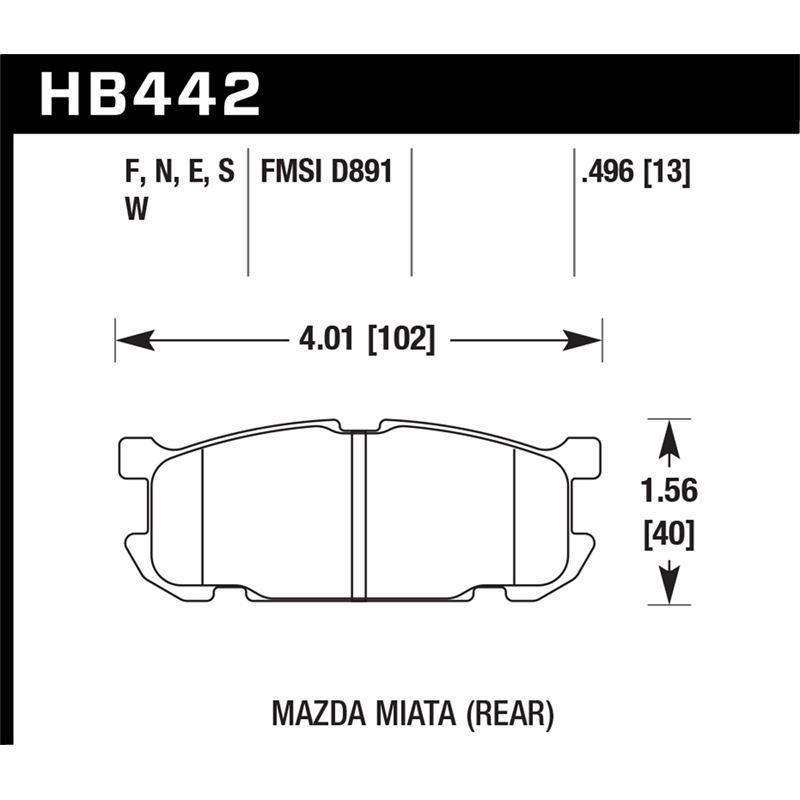 Hawk Performance DTC-60 Disc Brake Pad (HB442G.496