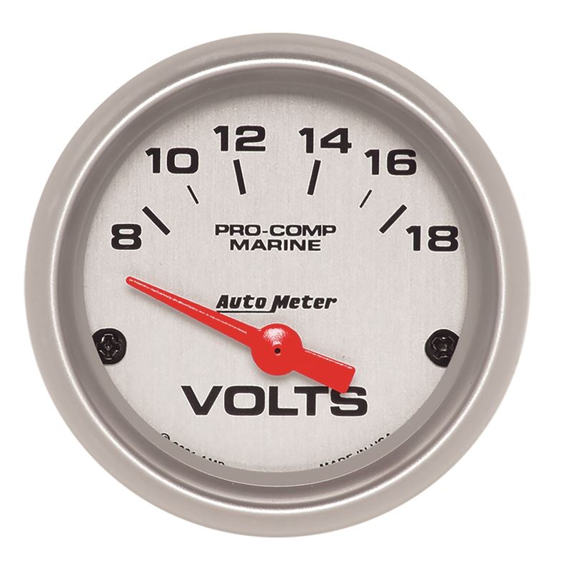 AutoMeter Voltmeter 2-1/16in 18V Electric Marine S