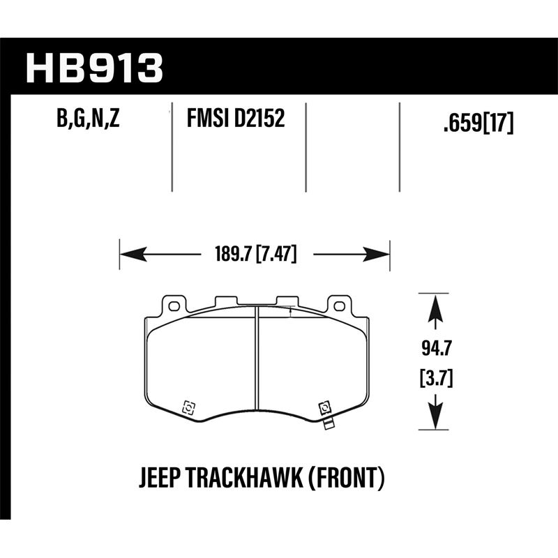 Hawk Performance HPS 5.0 Disc Brake Pad for 2018-2