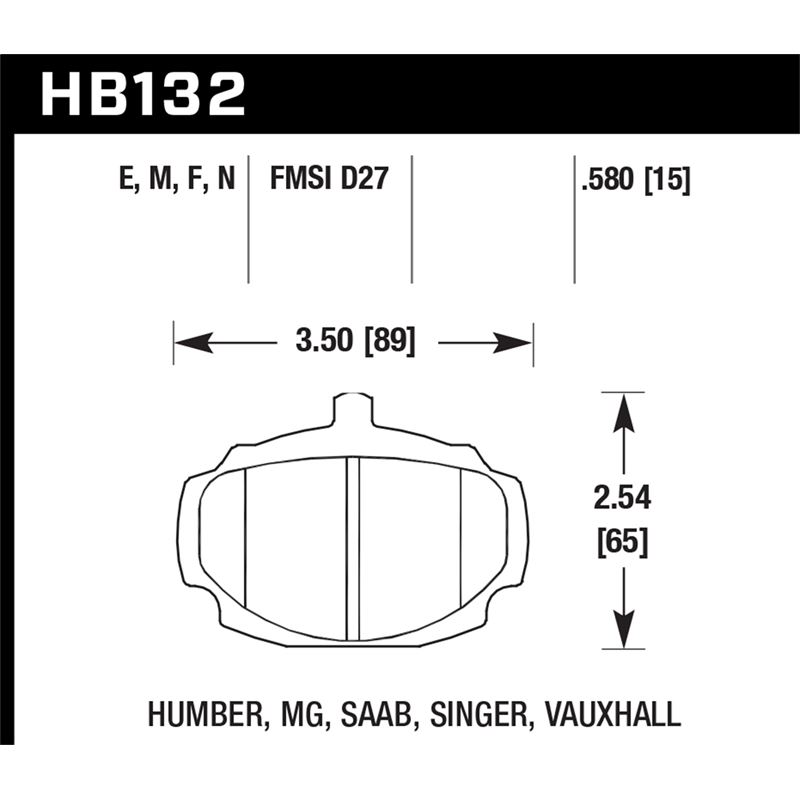 Hawk Performance HP Plus Brake Pads (HB132N.580)
