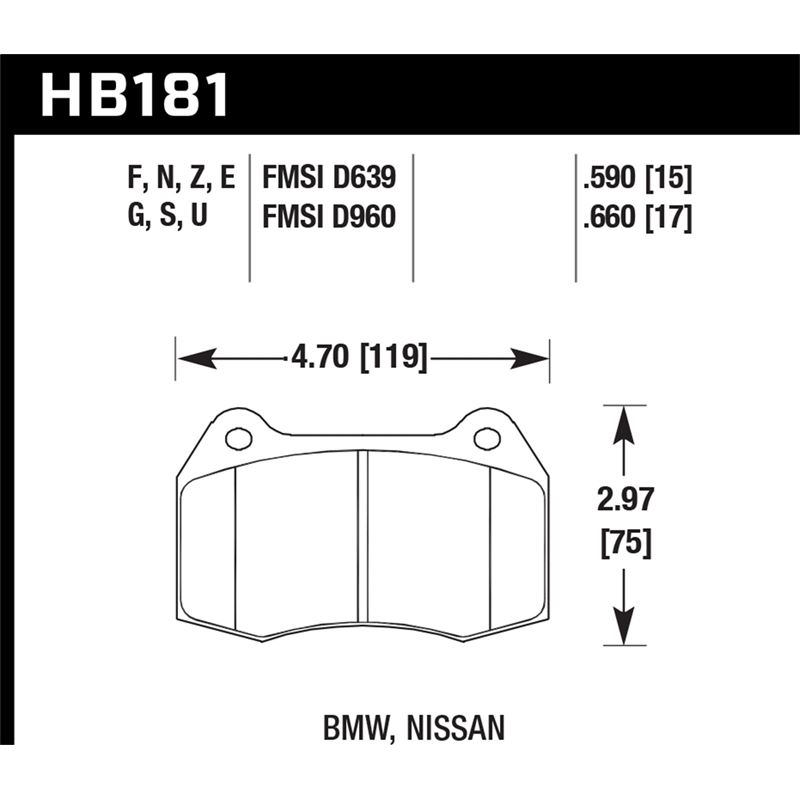 Hawk Performance DTC-60 Brake Pads (HB181G.590)