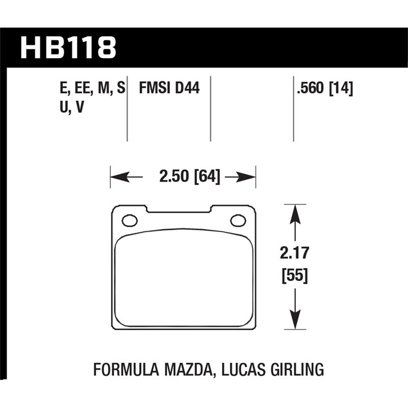 Hawk Performance DTC-50 Brake Pads (HB118V.560)