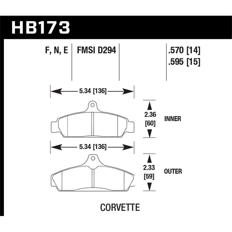 Hawk Performance HP Plus Brake Pads (HB173N.570)