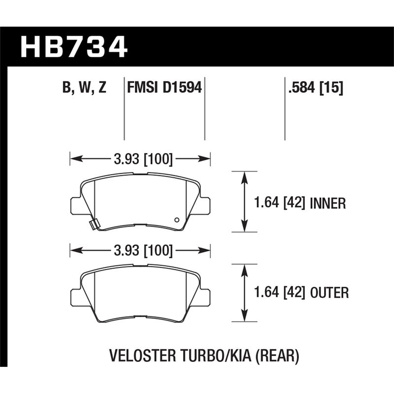 Hawk Performance Performance Ceramic Brake Pads (H