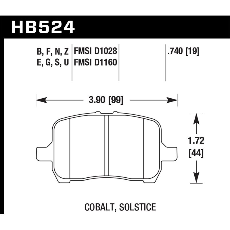Hawk Performance HT-10 Brake Pads (HB524S.740)
