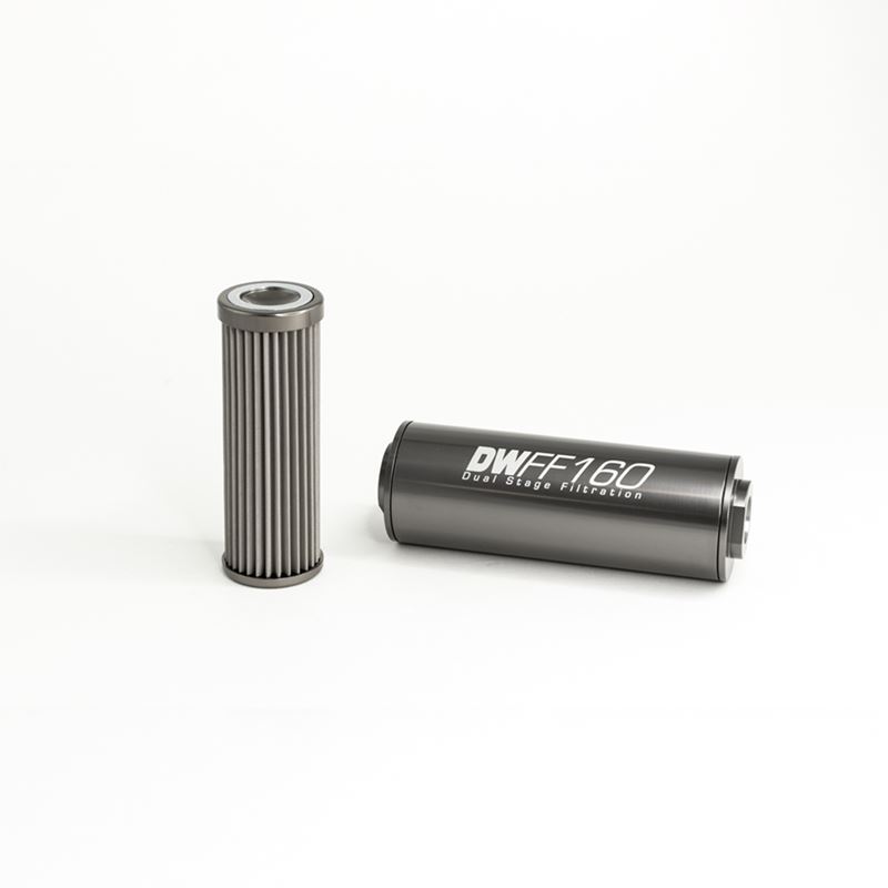 In-line fuel filter element and housing kit stainl