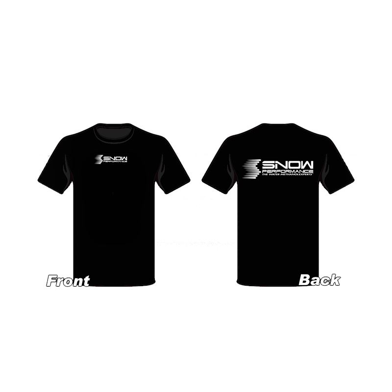 Snow Performance T-shirt Black w/White Logo - Larg