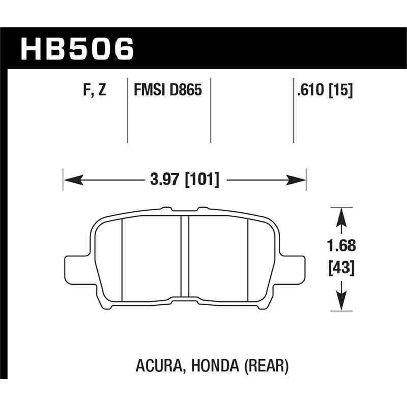 Hawk Performance HPS Brake Pads (HB506F.610)