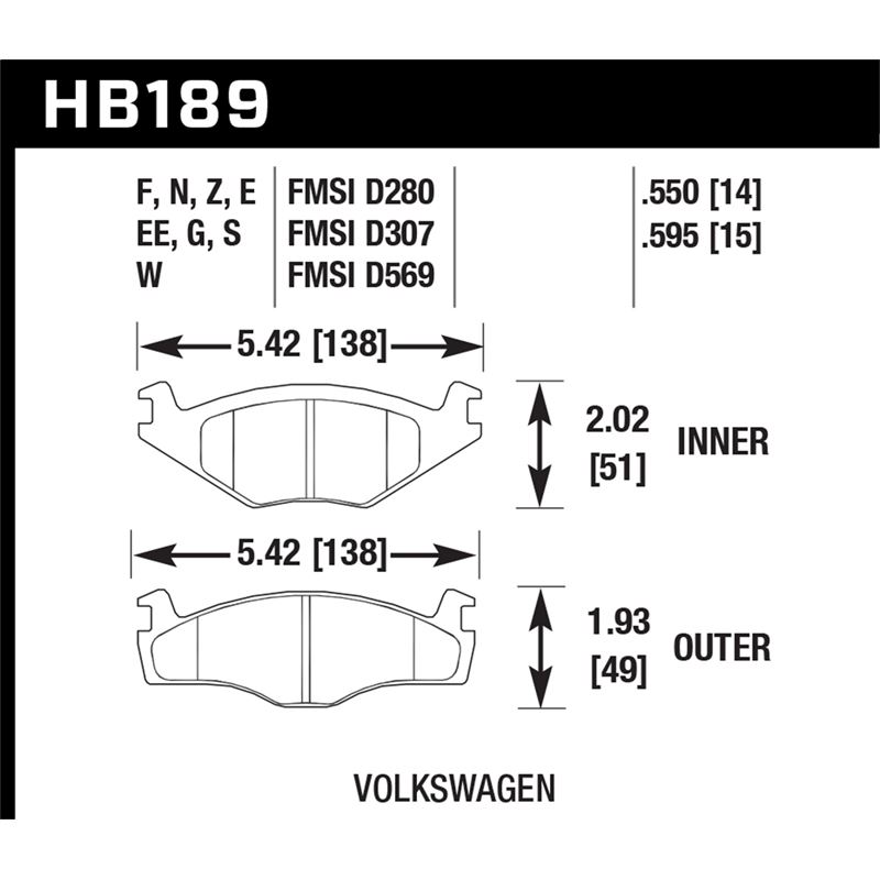 Hawk Performance HT-10 Brake Pads (HB189S.550)