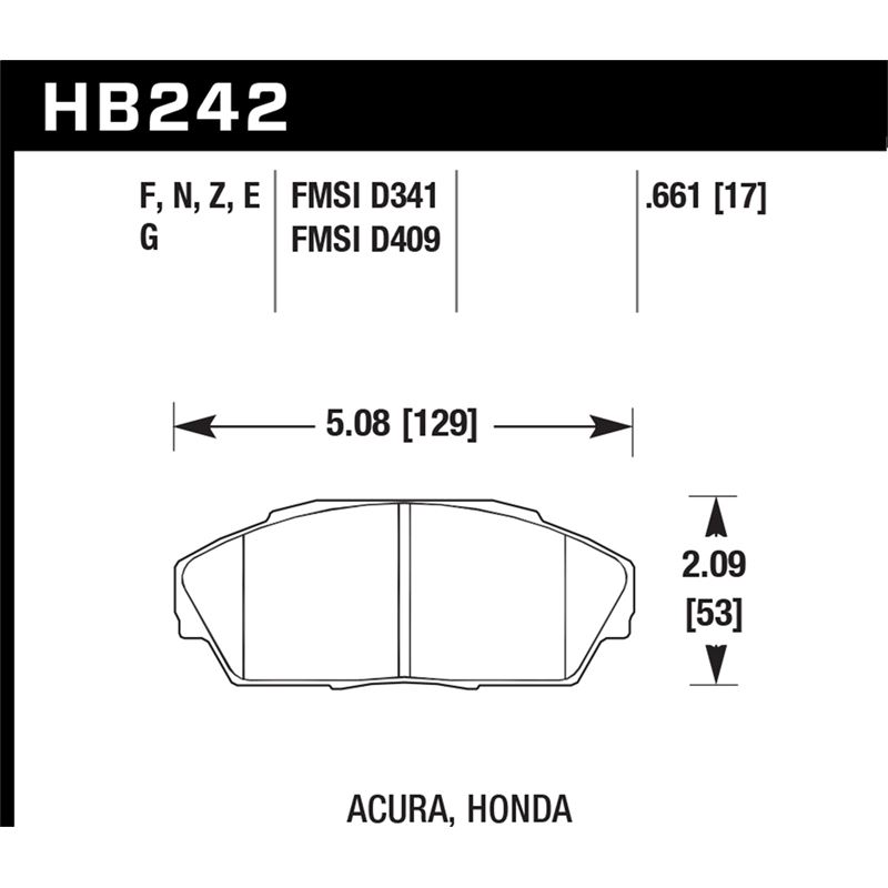 Hawk Performance Blue 9012 Brake Pads (HB242E.661)