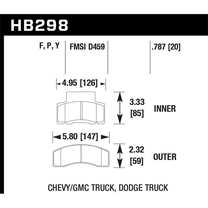 Hawk Performance HPS Brake Pads (HB298F.787)