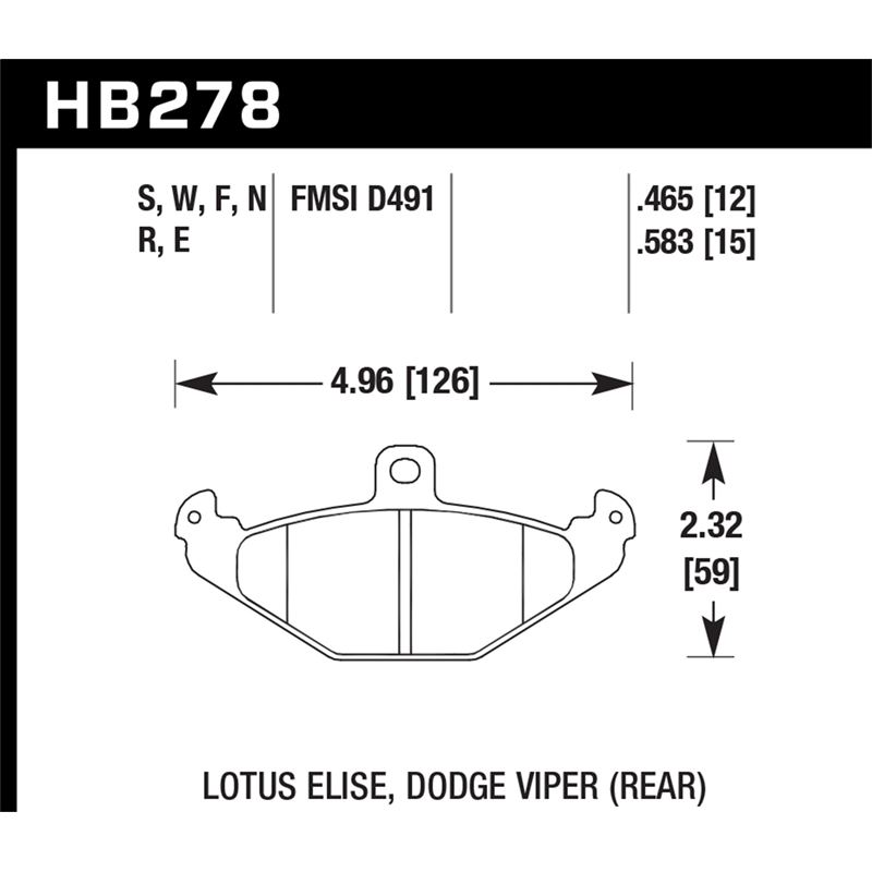 Hawk Performance HPS Brake Pads (HB278F.583)