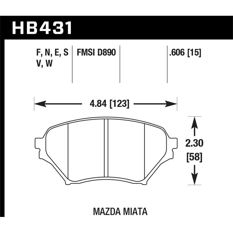 Hawk Performance Blue 9012 Brake Pads (HB431E.606)