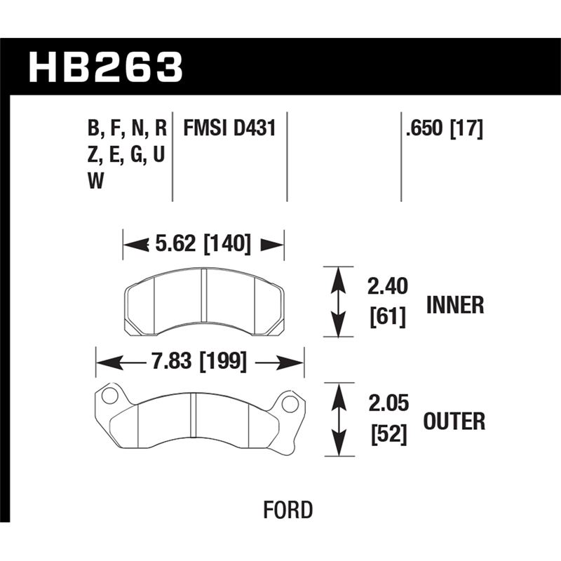 Hawk Performance DTC-30 Brake Pads (HB263W.650)