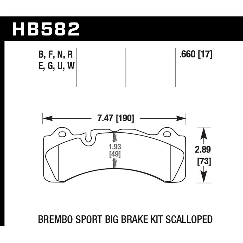 Hawk Performance Blue 9012 Disc Brake Pad (HB582E.