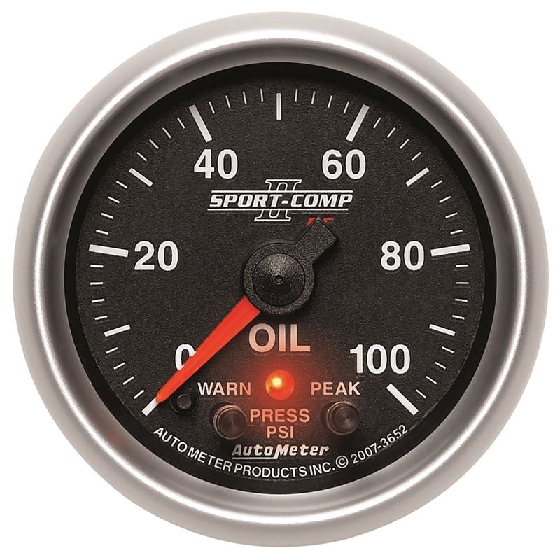 AutoMeter Sport-Comp II 52.4mm  Oil Pressure Peak