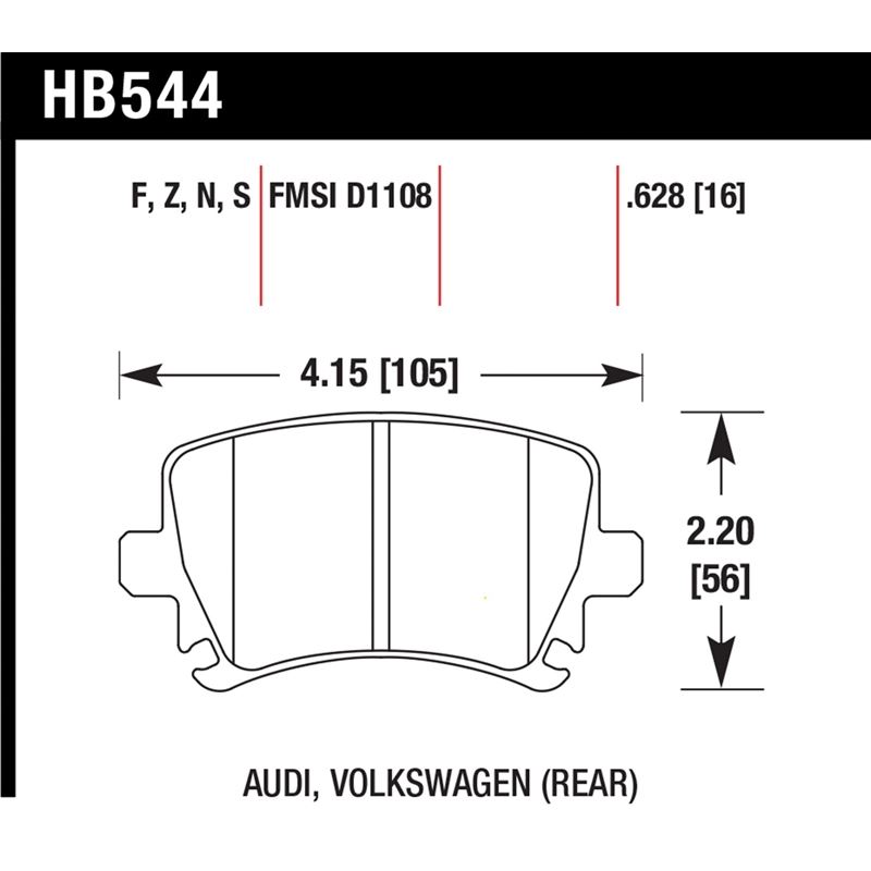 Hawk Performance Performance Ceramic Brake Pads (H